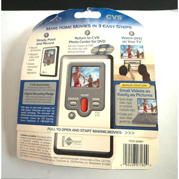 One Time Use Flip Pure Digital Video Camcorder Collectible New Sealed Vintage - Picture 2 of 5